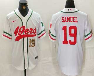 Men%27s San Francisco 49ers #19 Deebo Samuel Number White Mexico Cool Base Stitched Baseball Jersey->san francisco 49ers->NFL Jersey